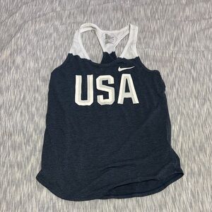 Nike USA Racerback Tank in Navy and White
